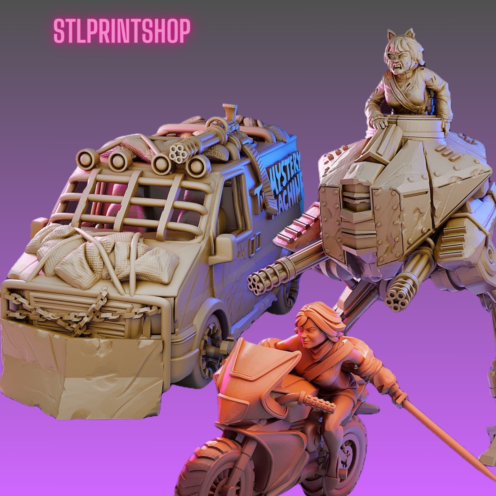 Zombie Mystery Gang - Mystery Machine - Mech - VAULTZ 28mm 32mm Scale Miniatures