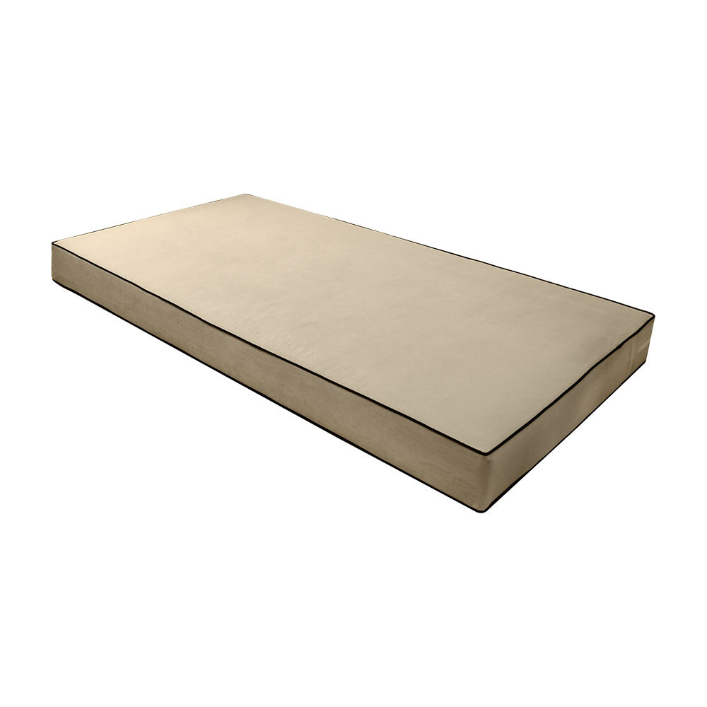 SLIPCOVER ONLY Contrast Pipe 8" Full 75x54x8 Velvet Indoor Daybed Mattress-AD304
