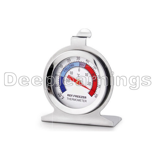 Useful Temperature Refrigerator Freezer Dial Type Thermometer Stainless Steel S
