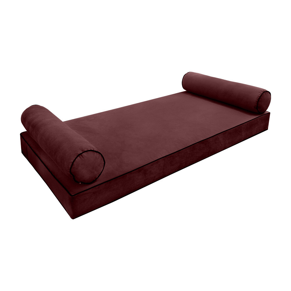 COVER ONLY Model V5 Twin-XL Velvet Contrast Pipe Indoor Mattress Pillow AD368