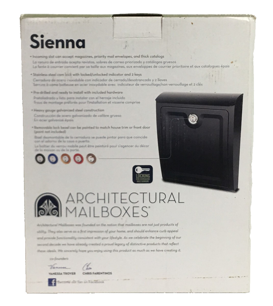 Mailbox for outside Wall Mount Locking Drop Box Keyed Architectural Mailboxes