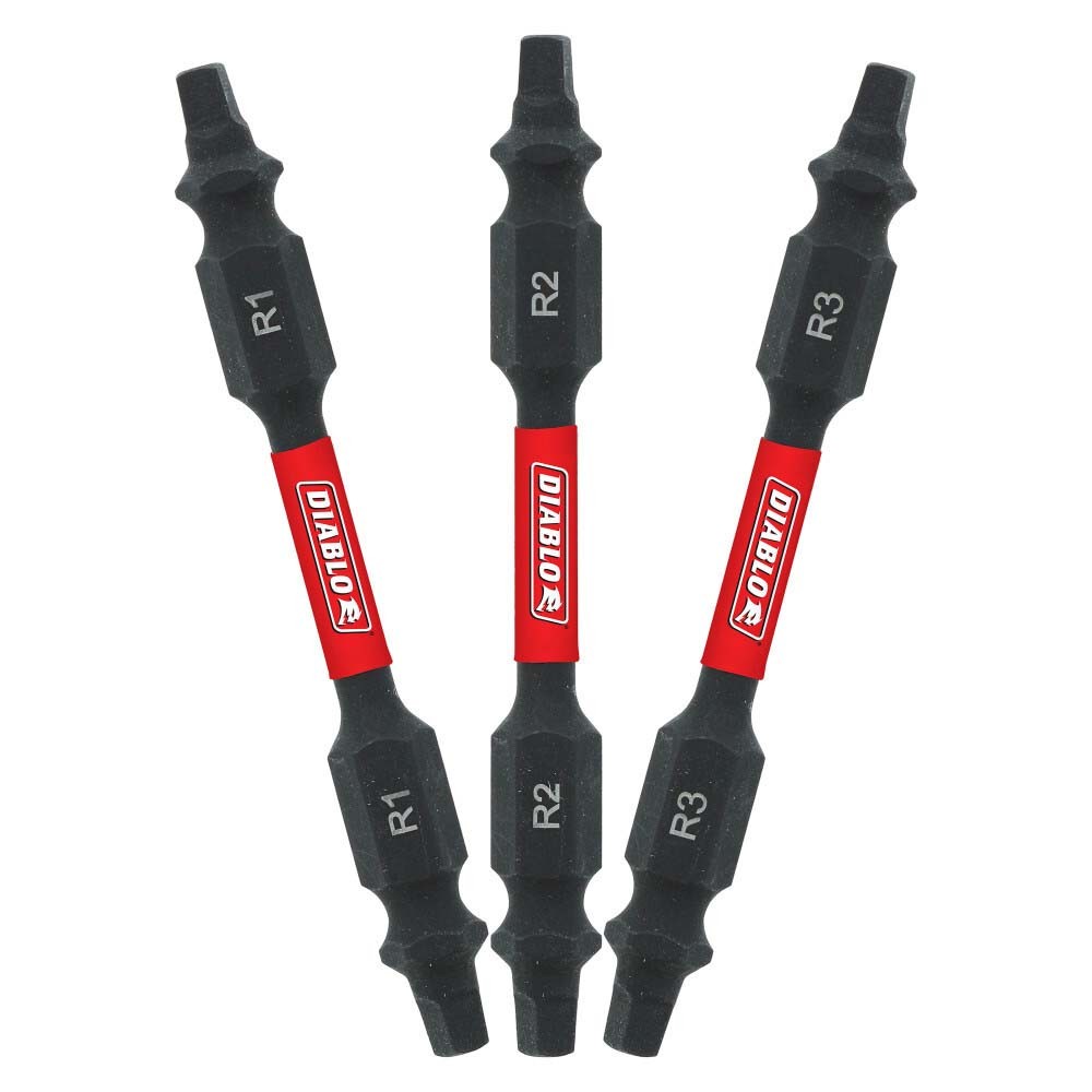Diablo DDESQ225B 2-1/2 in Double-Ended Square Drive Bit 3-Pack Bulk