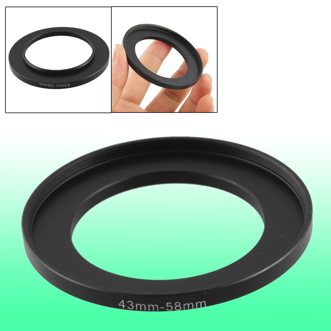 Camera Lens Filter Step Up Ring 43mm-58mm Adapter Black Sphlm