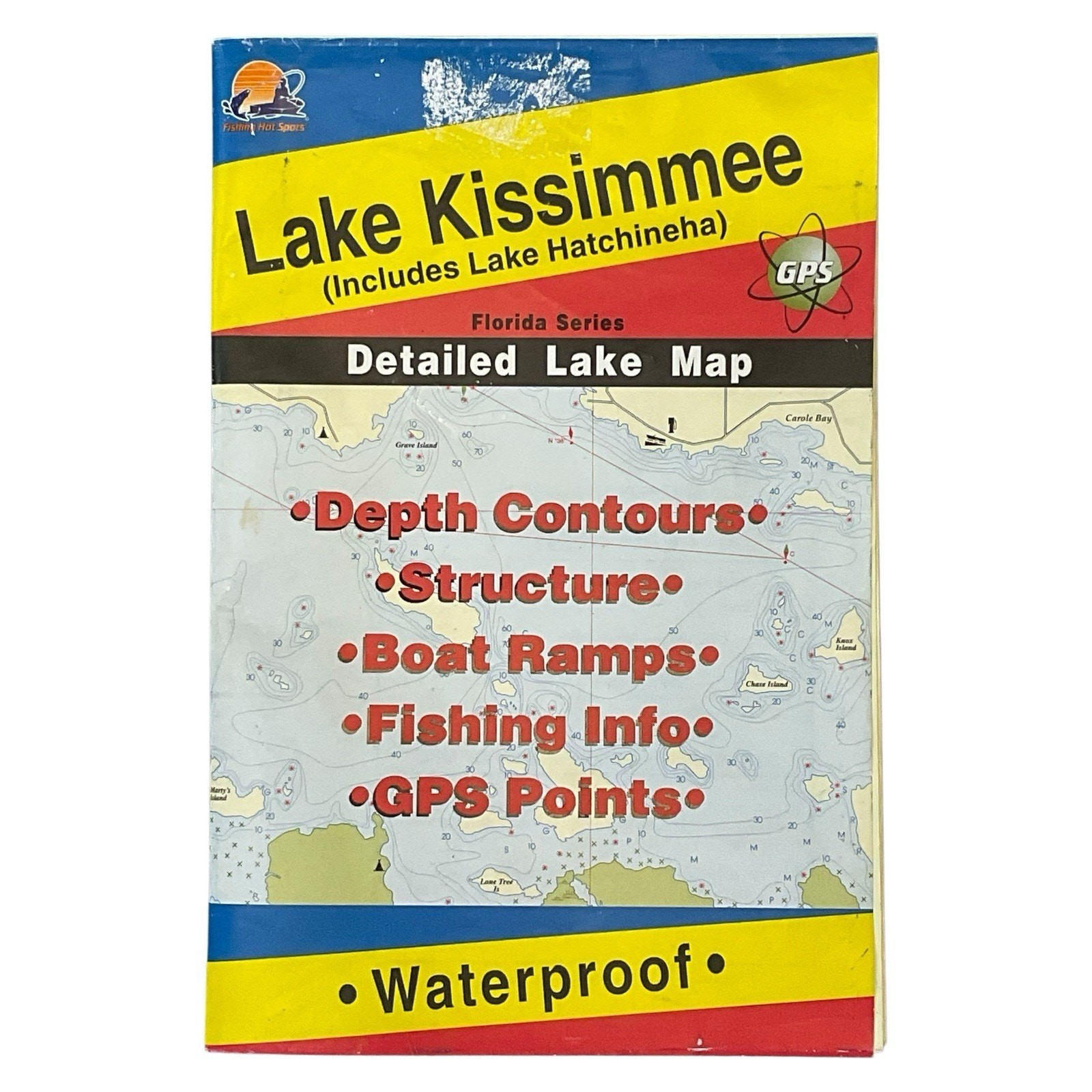 Lake Kissimmee Fishing Map L256 Waterproof Fishing Hot Spots