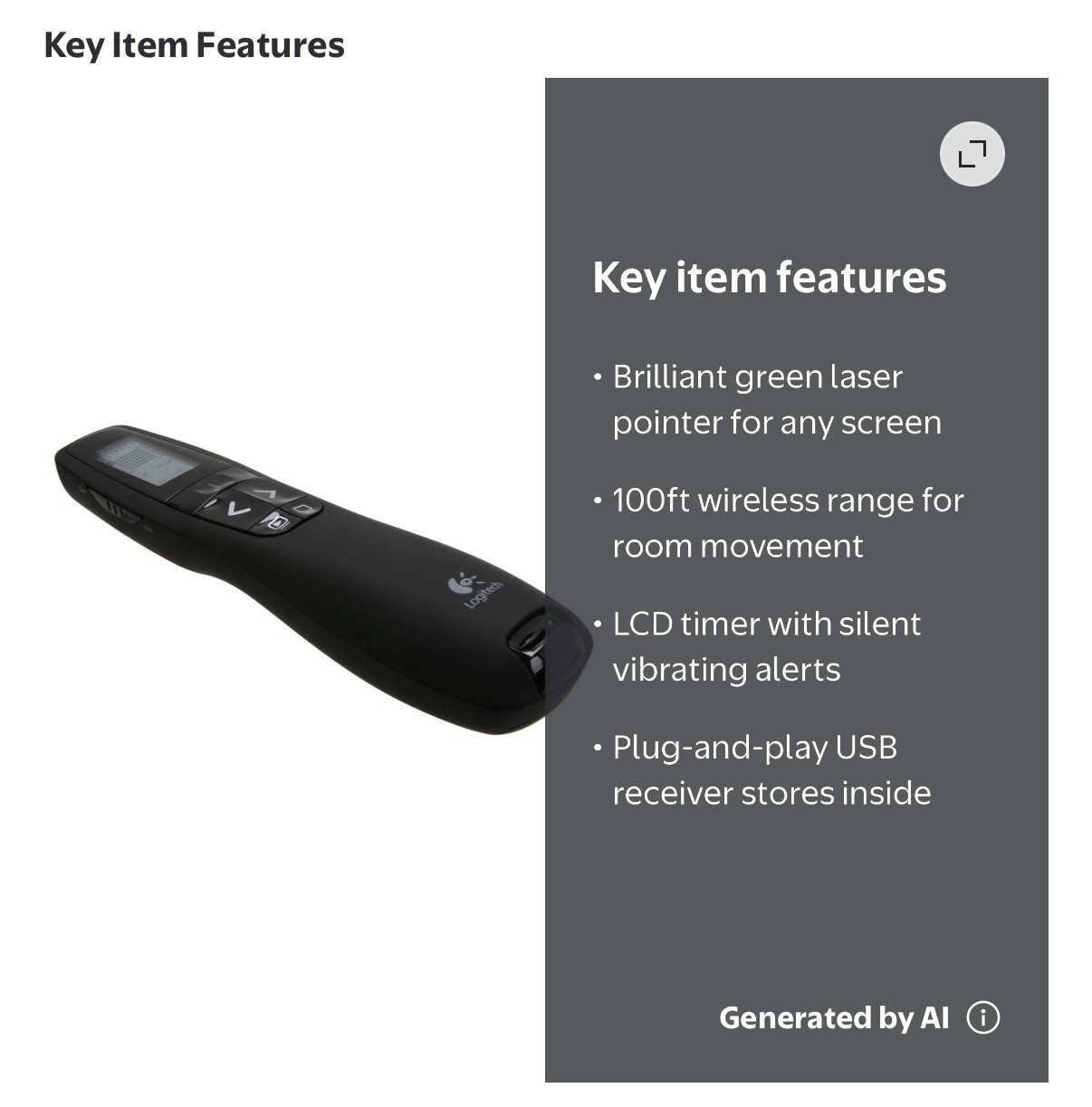 New Logitech R800 Laser Presentation Remote 910-001350