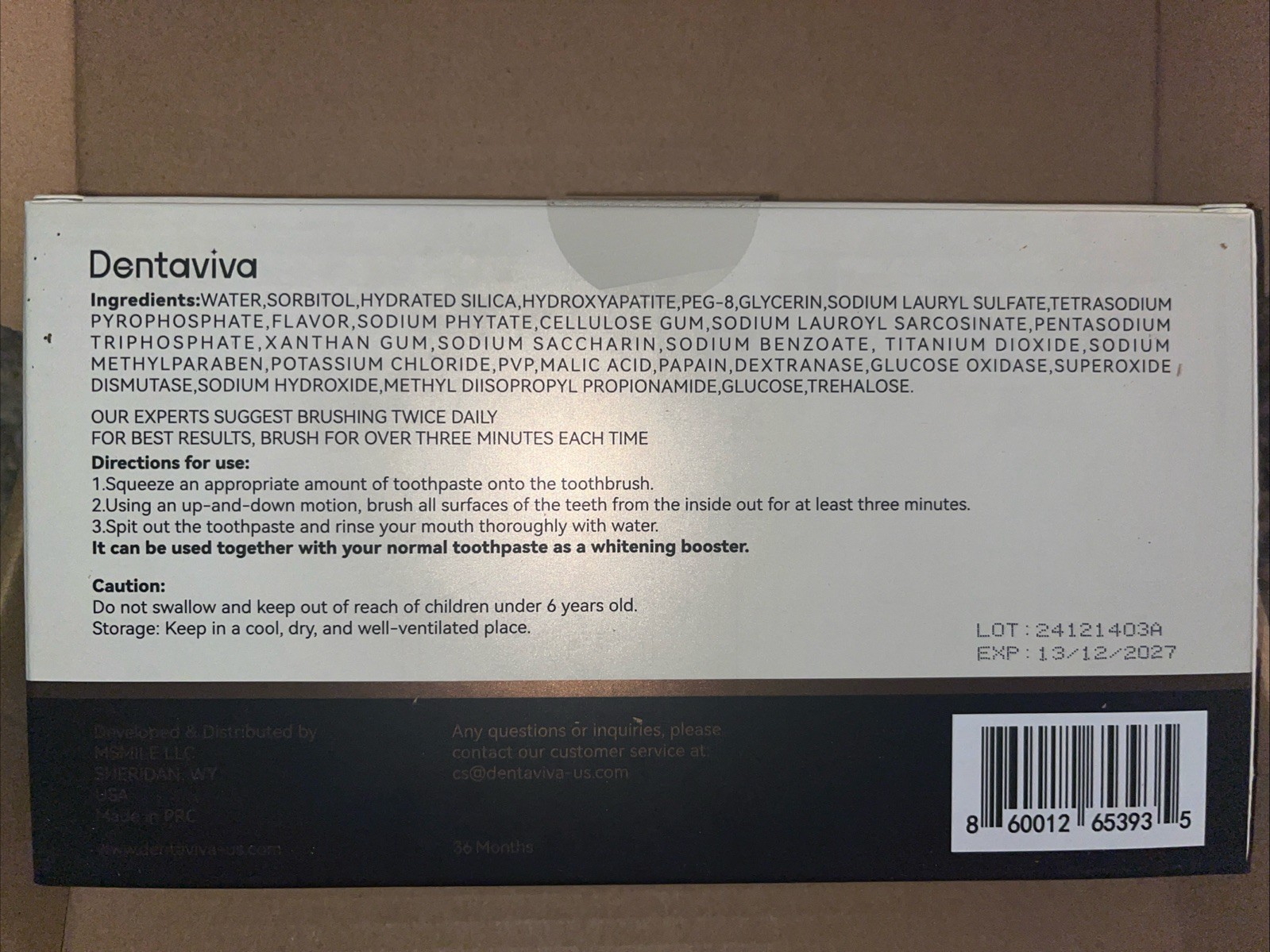 Dentaviva 5% Nano Hydroxyapatite Whitening Ampoule Toothpaste