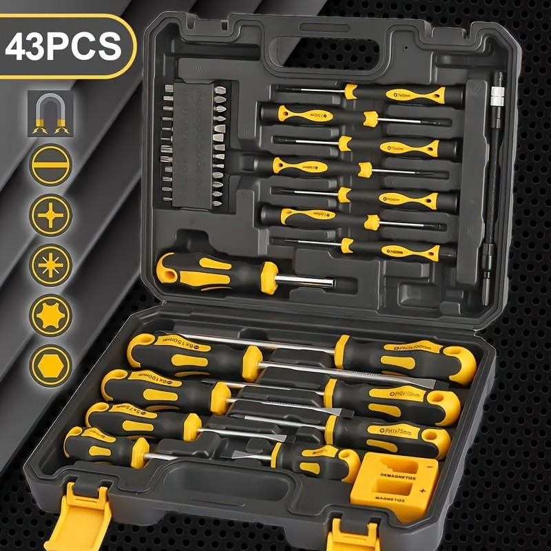 43 pcs magnetic screwdriver set with magnetizing and demagnetizing tools - inter