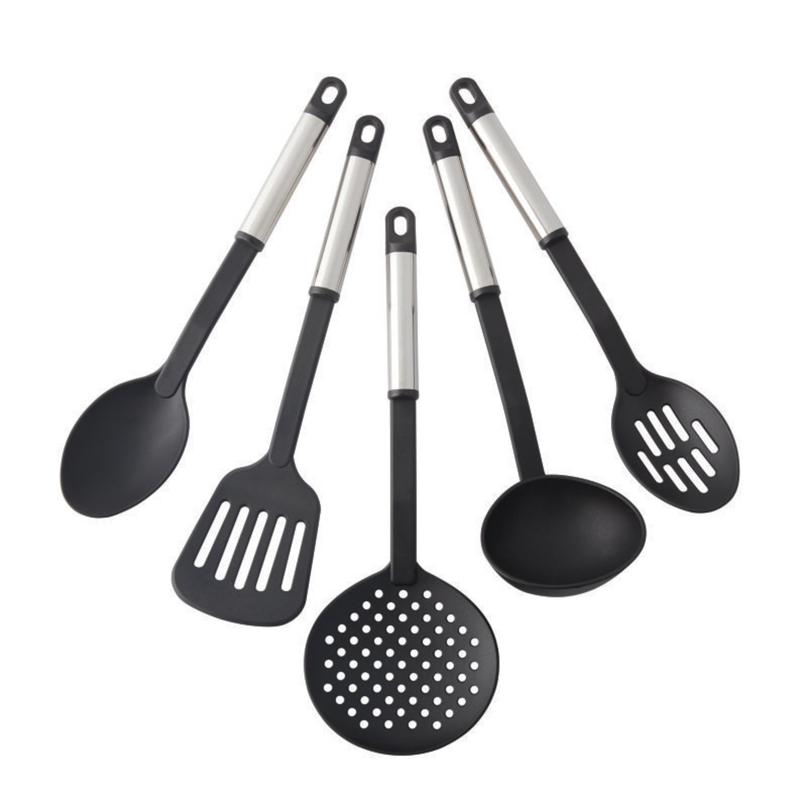 Farberware Kitchen Tool , 5-Piece Nylon Cooking Utensils with Stainless Steel