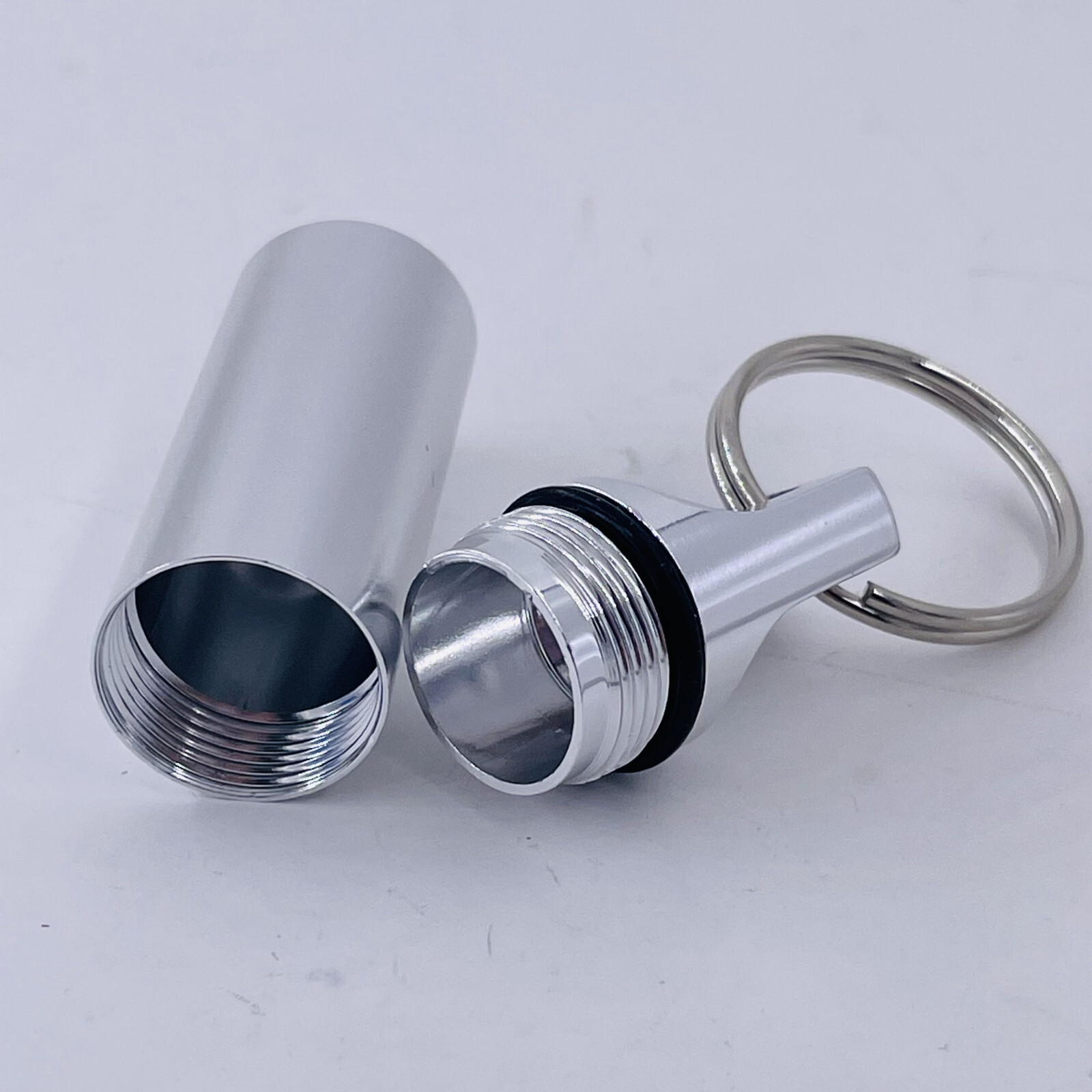 5pcs Waterproof Mini Pill Box Case Holder Container Metal Capsule Tool Keychain