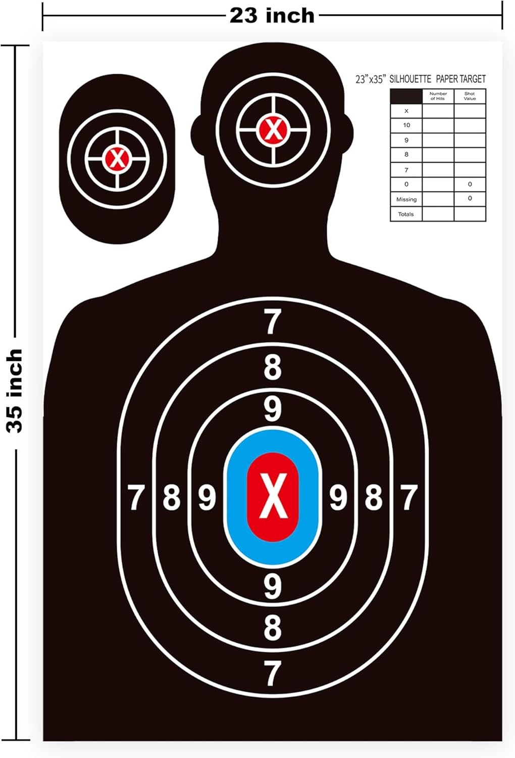 Paper Shooting Targets for Range Bulk 23"×35" Silhouette 12PC, Multicolor