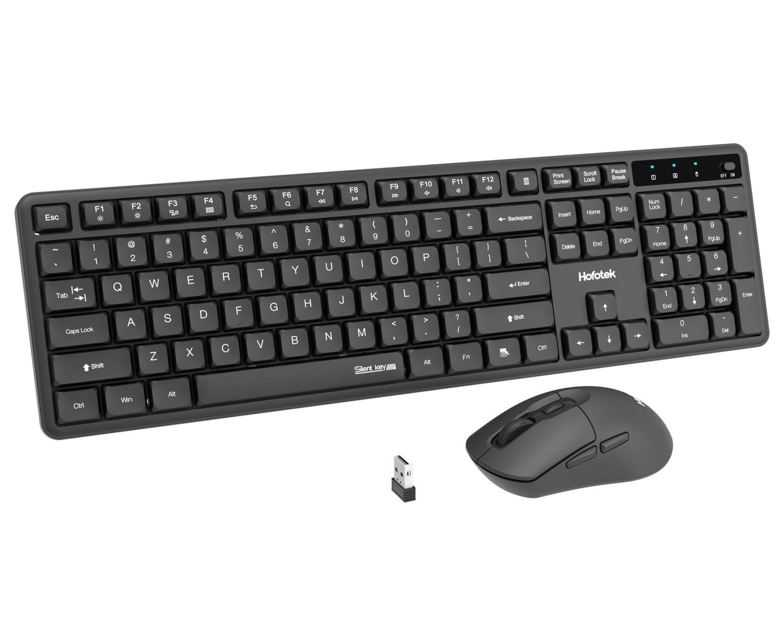 Hofotek Silent Wireless Keyboard and Mouse Combo, 90% Less Noise, Full Size N...