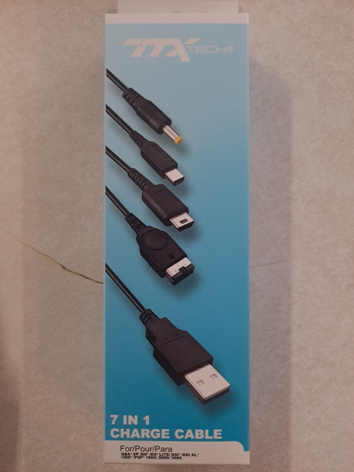 7-in-1 Charge Cable for GBA SP/DS/DSL/ DSI/3DS/PSP (TTX Tech)