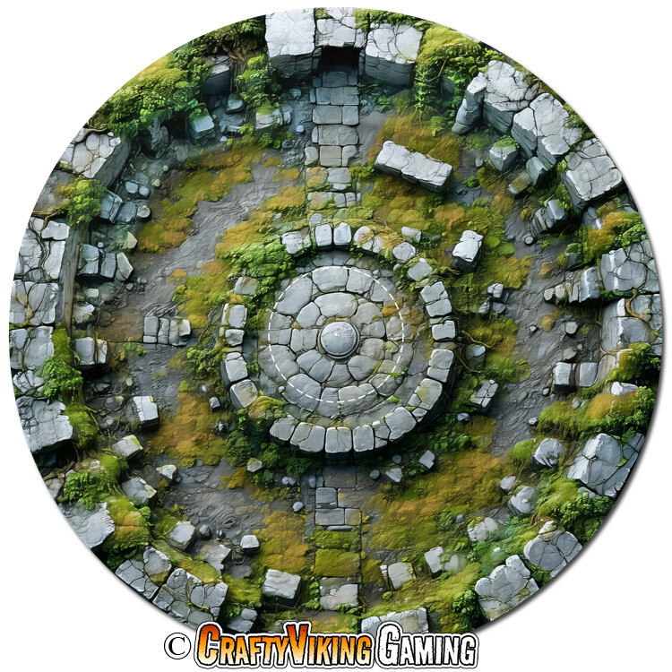 Objective Markers 7.57" ANCIENT RUINS For Warhammer 40K Age of Sigmar Neoprene