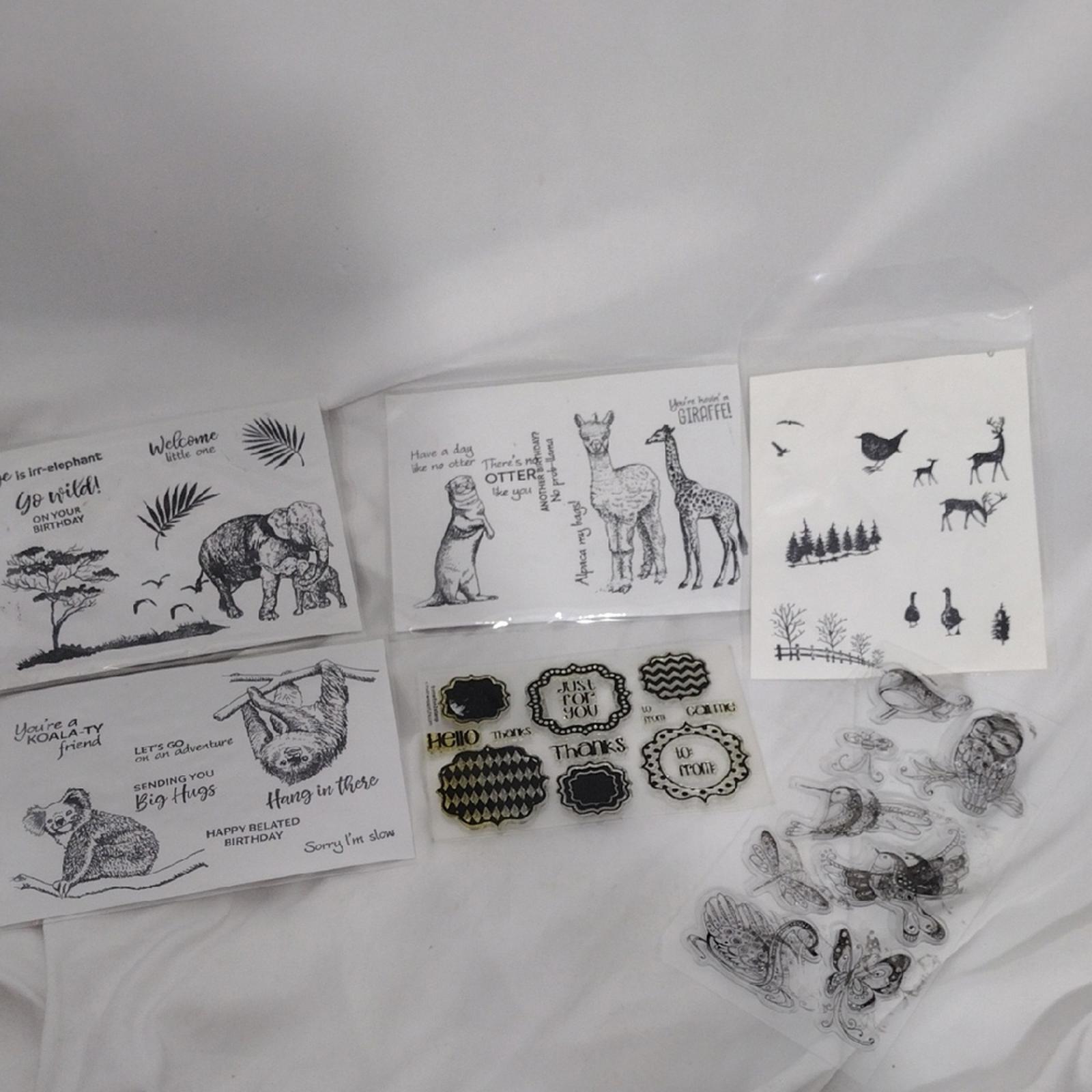 Bundle Of 6 Animal And Misc Clear Stamp Sets