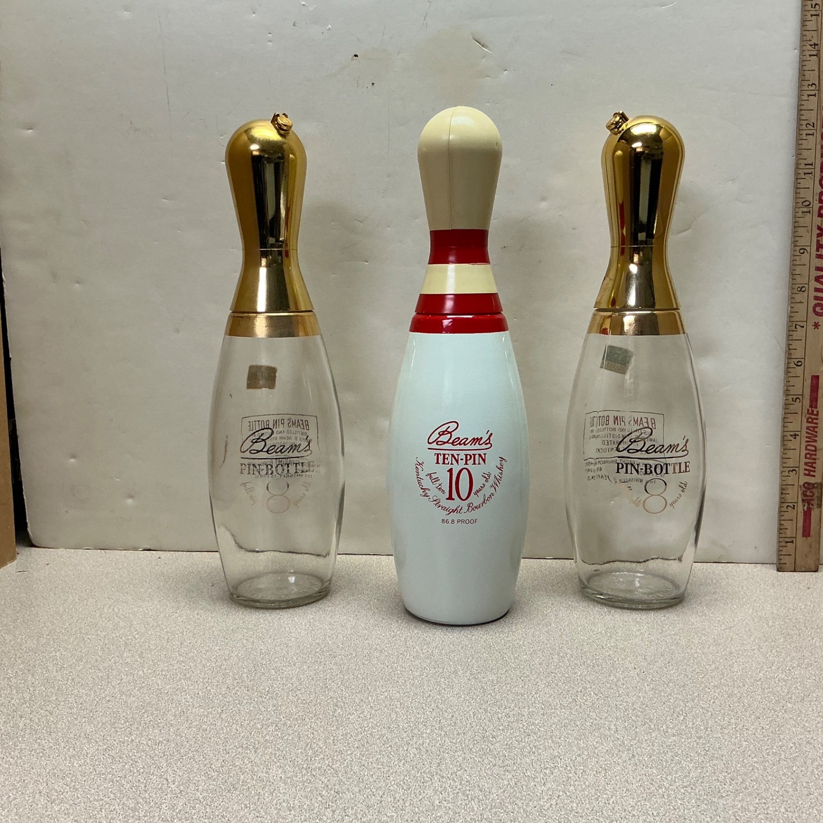Vintage Jim Beam Bottles - Ten Pin and TWO Pin Bottles