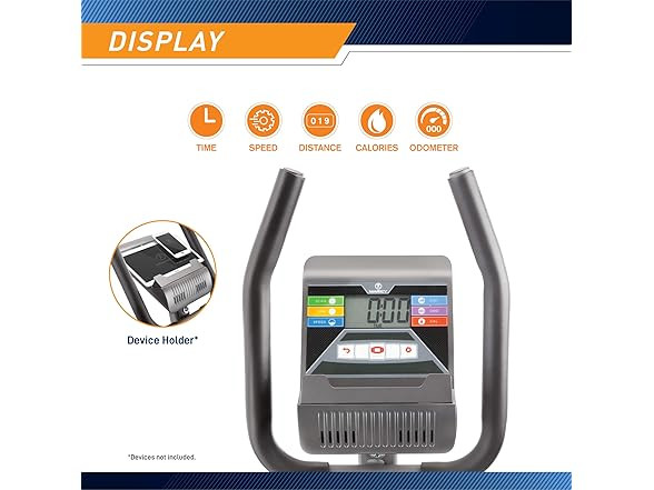 Home Gym Elliptical Trainer with Display Panel and Oversized Pedals