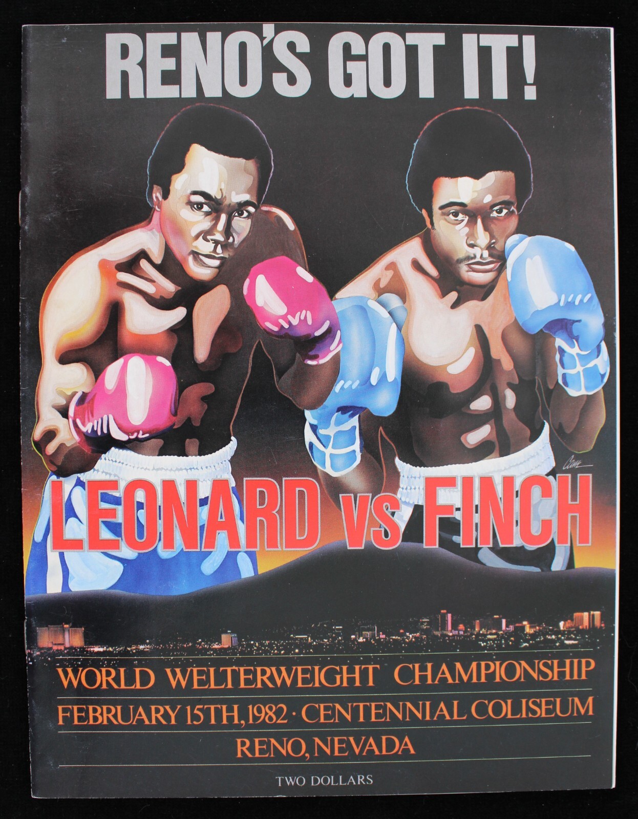 1982 Sugar Ray Leonard vs. Bruce Finch Centennial Coliseum Official Program