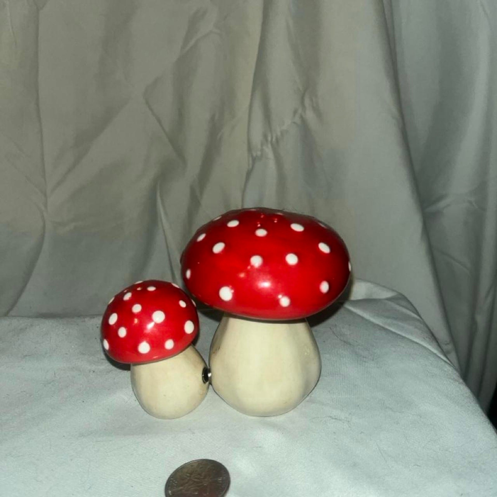 Mushroom Duo Magnetic Salt and Pepper Shaker Alice In Wonderland Decor
