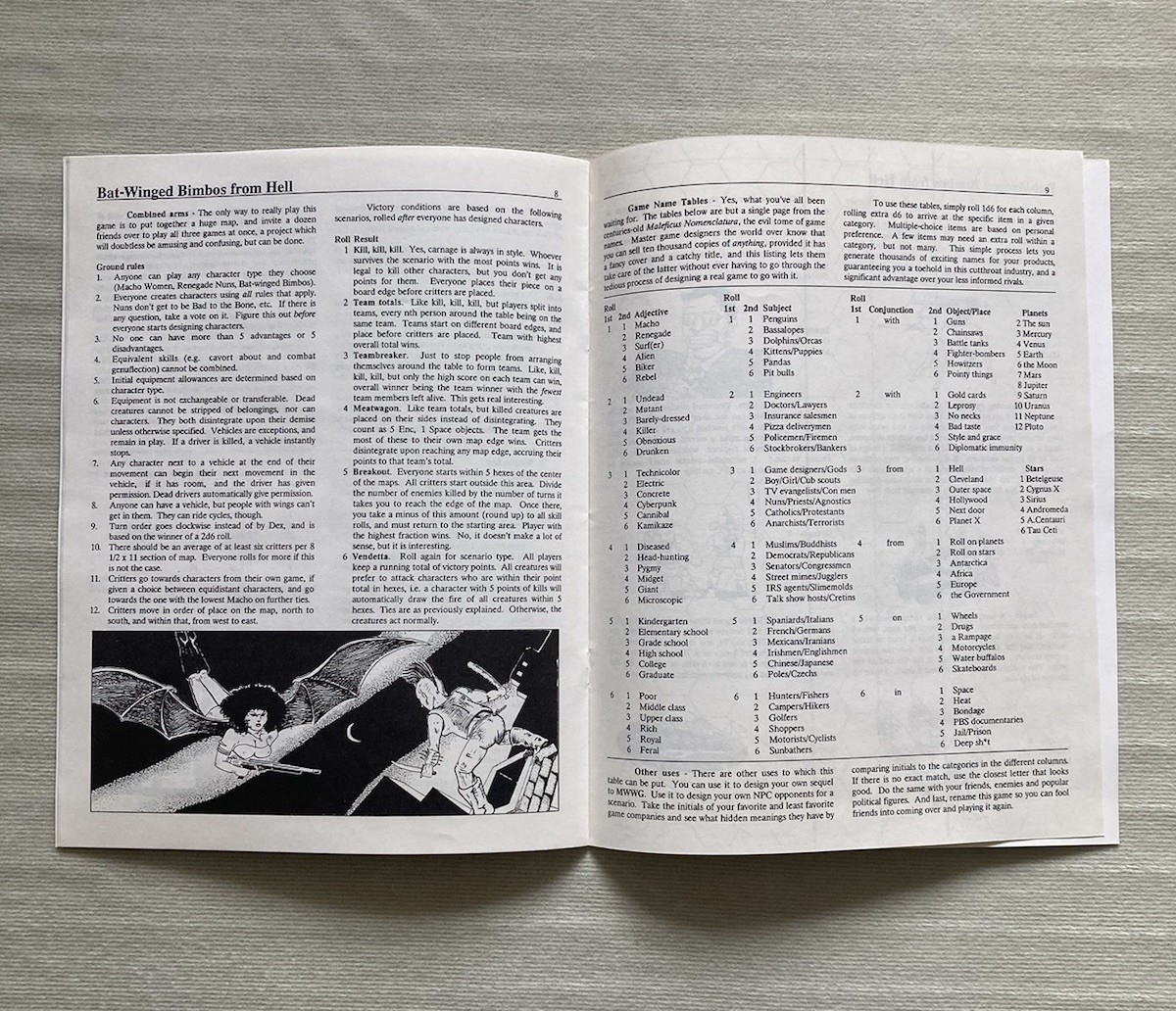 Greg Porter Sci-Fi Game Batwinged Bimbos From Hell 2nd Edition Unpunched