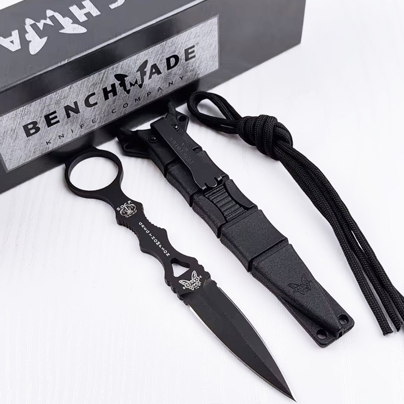 Benchmade 176BK SOCP Dagger Black Sheath Fixed 440C Stainless Steel Black Knife