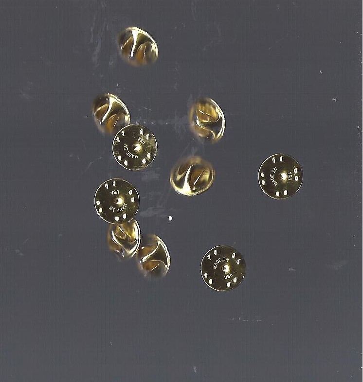 Ten Butterfly clasps aka dammit clasps holders for badges and medals