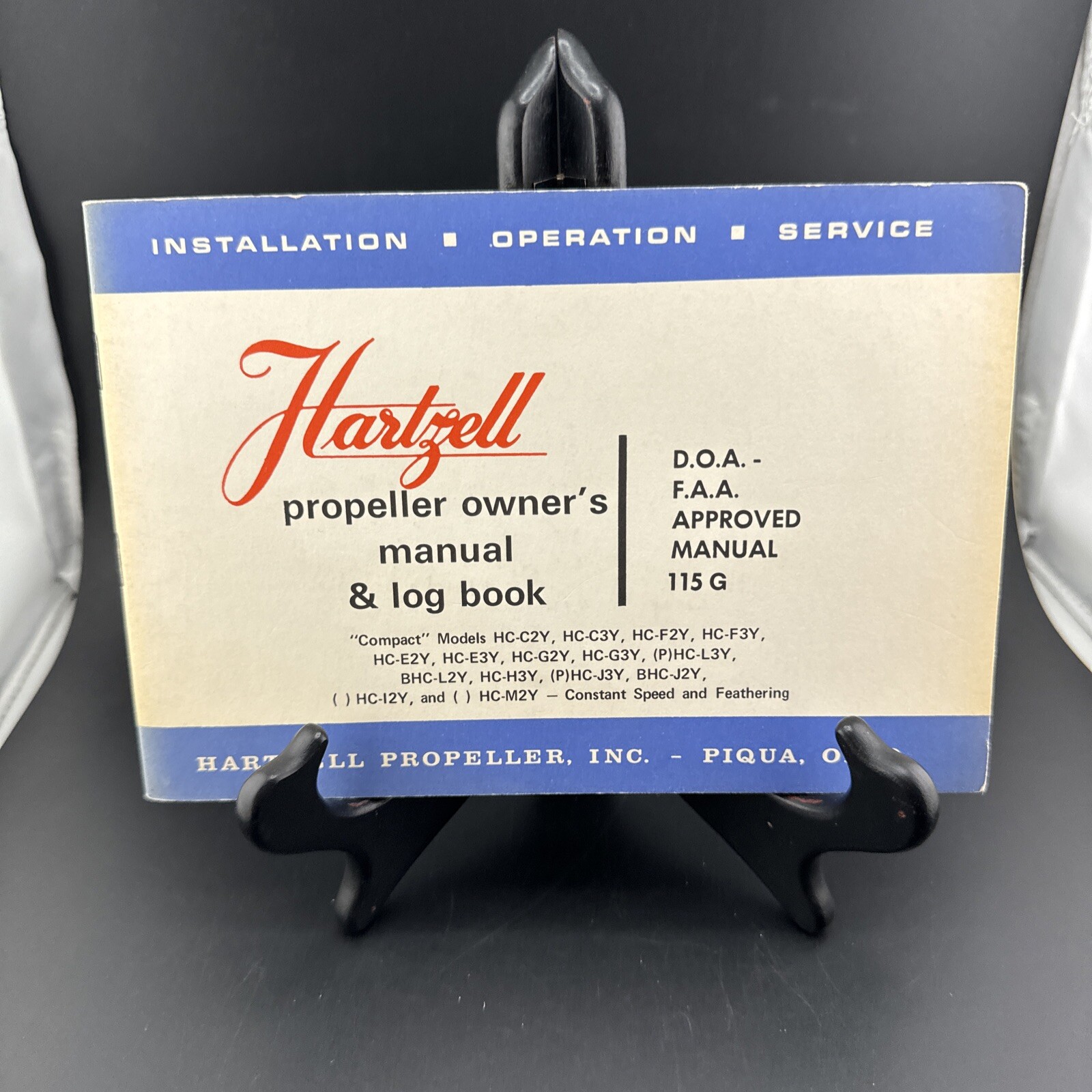 1975 Hartzell PropellerOwner's Manual 115G-DOA-FFA approved.🔥Excellent Cond.