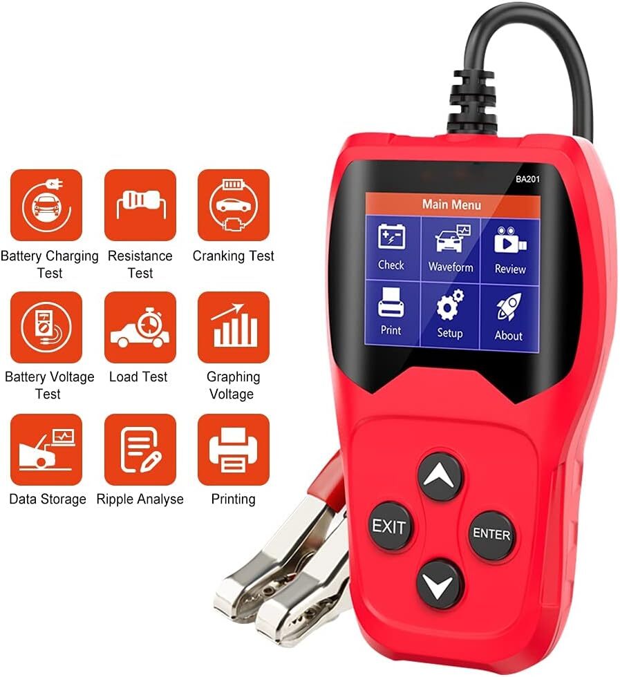 ANCEL BA201 Car 12V 100-2000 CCA Battery Load Tester Automotive Starter Analyzer