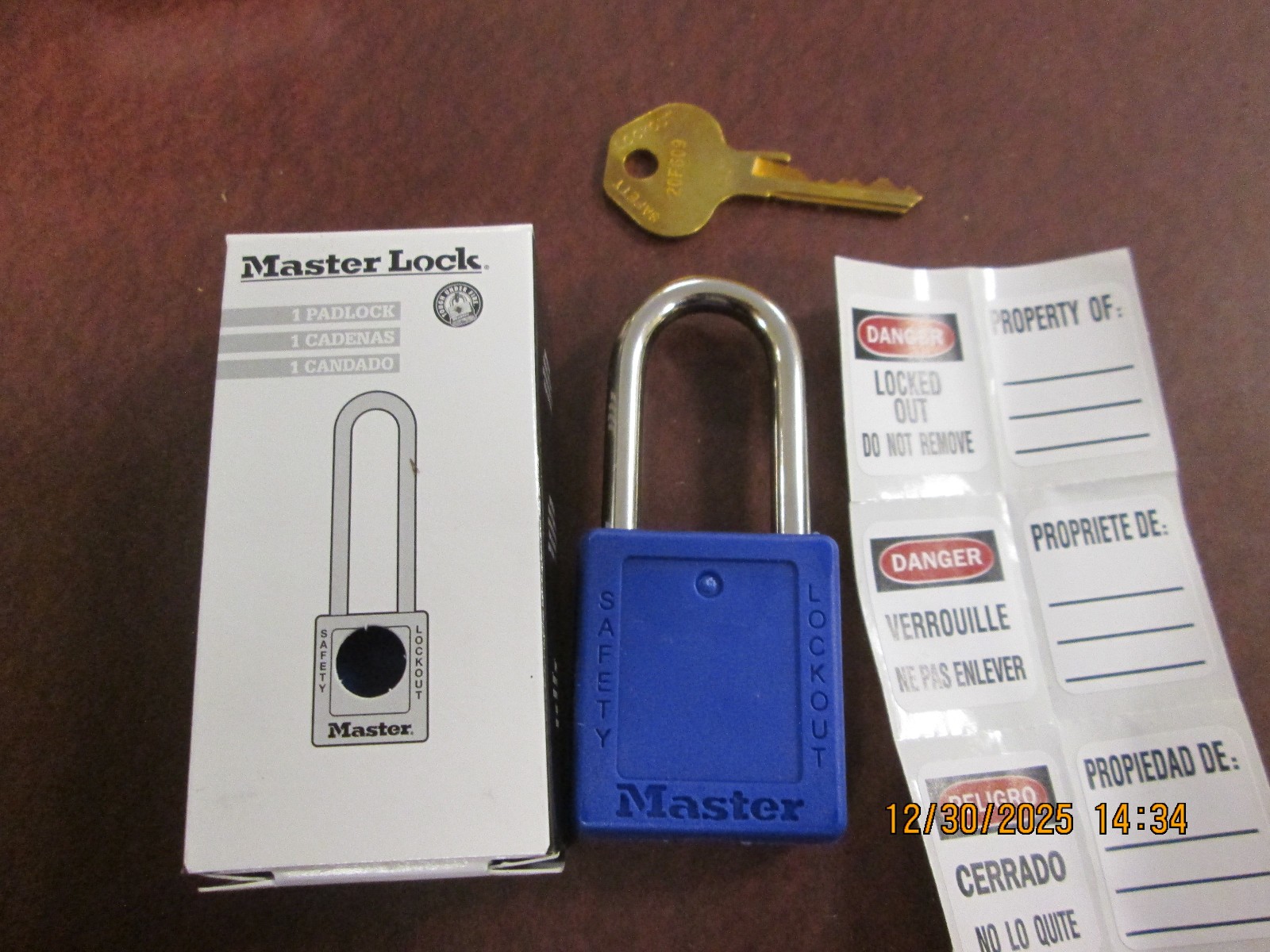 MASTERLOCK Lockout Padlock Keyed Different Thermoplastic, Blue 410BLU