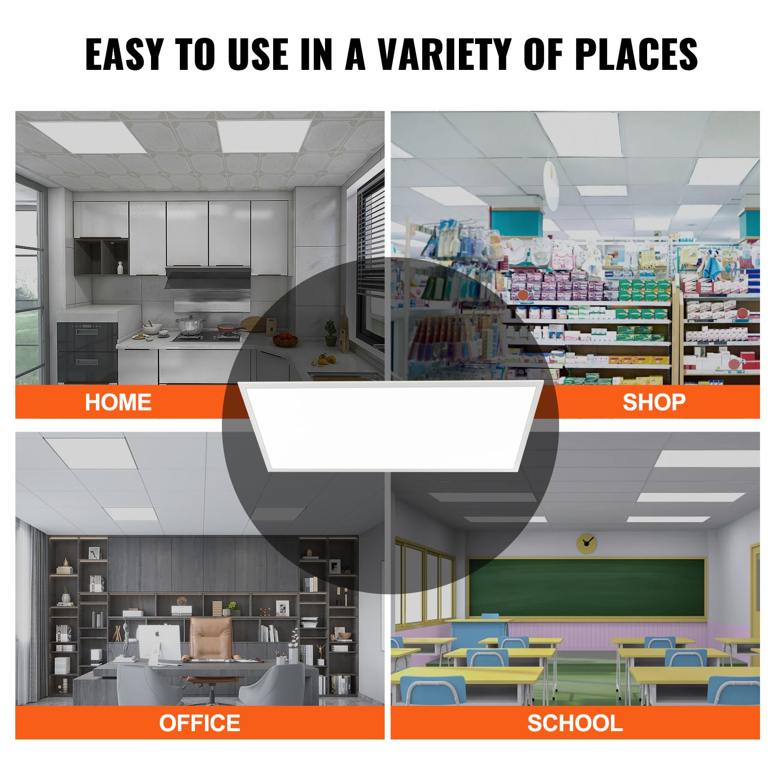 2x4 Led Flat Panel Light 8 Pack - 75W 7800LM Dimmable 2x4 Led Light Drop Ceiling