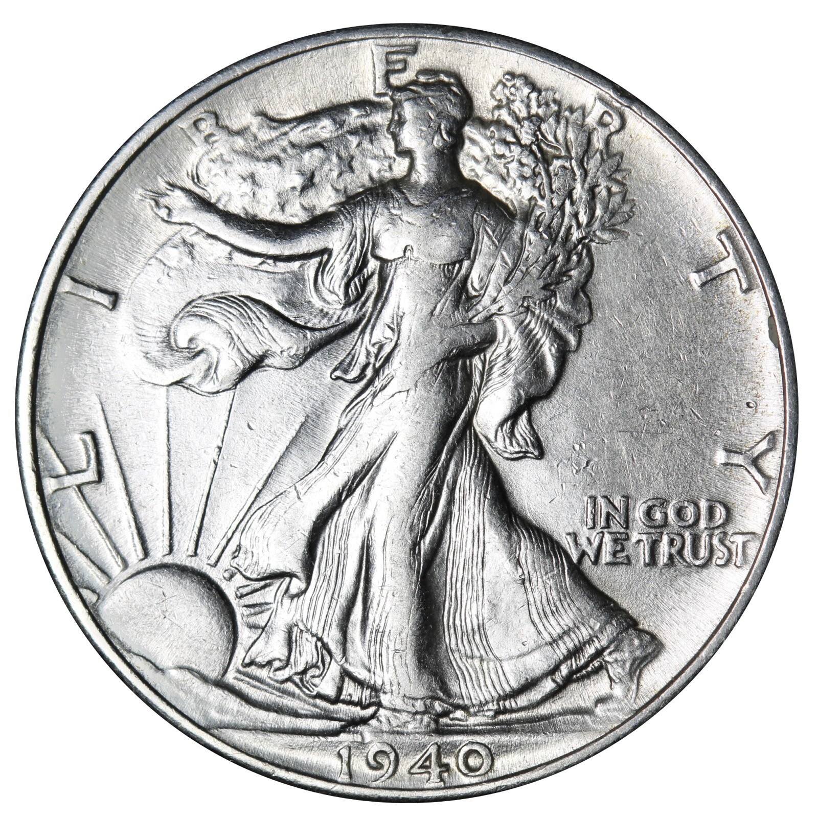 1940 Walking Liberty Half Dollar In AU Condition