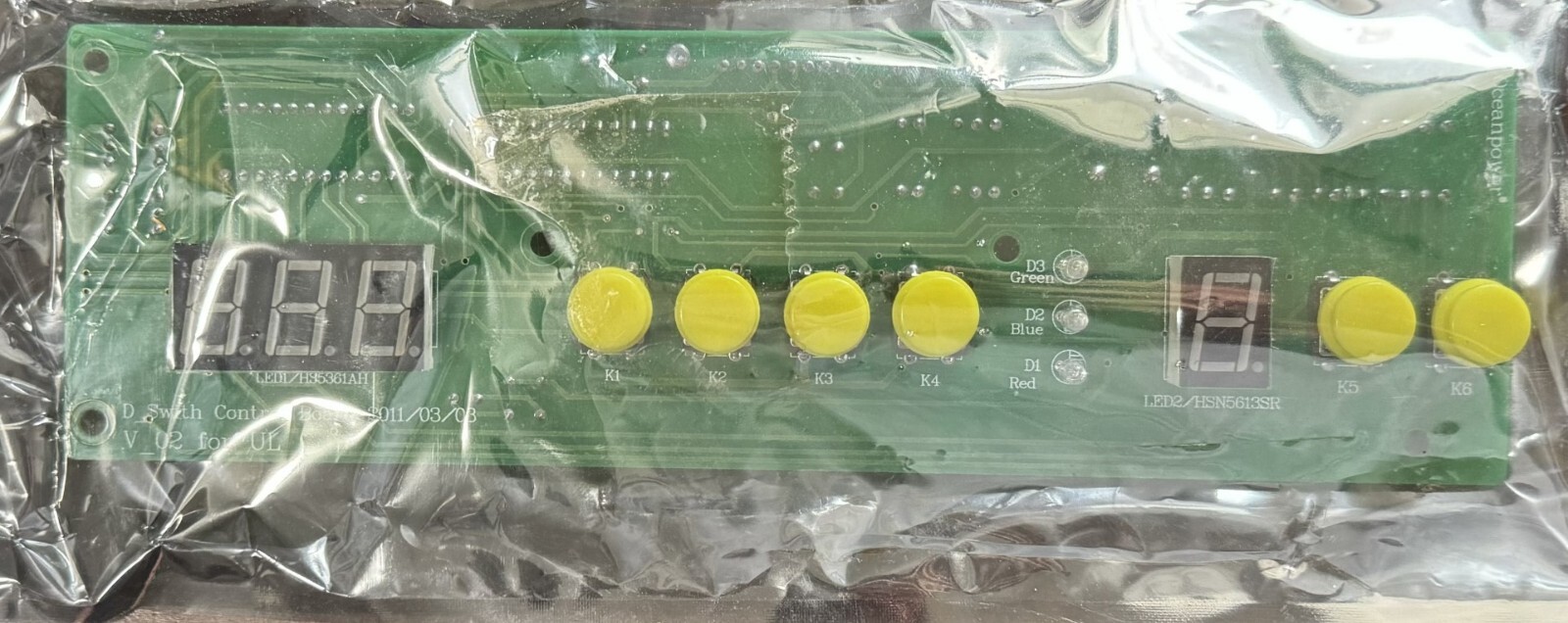 Ocean Power Commercial Yogurt Ice Cream Machine Part Display Control Panel Board