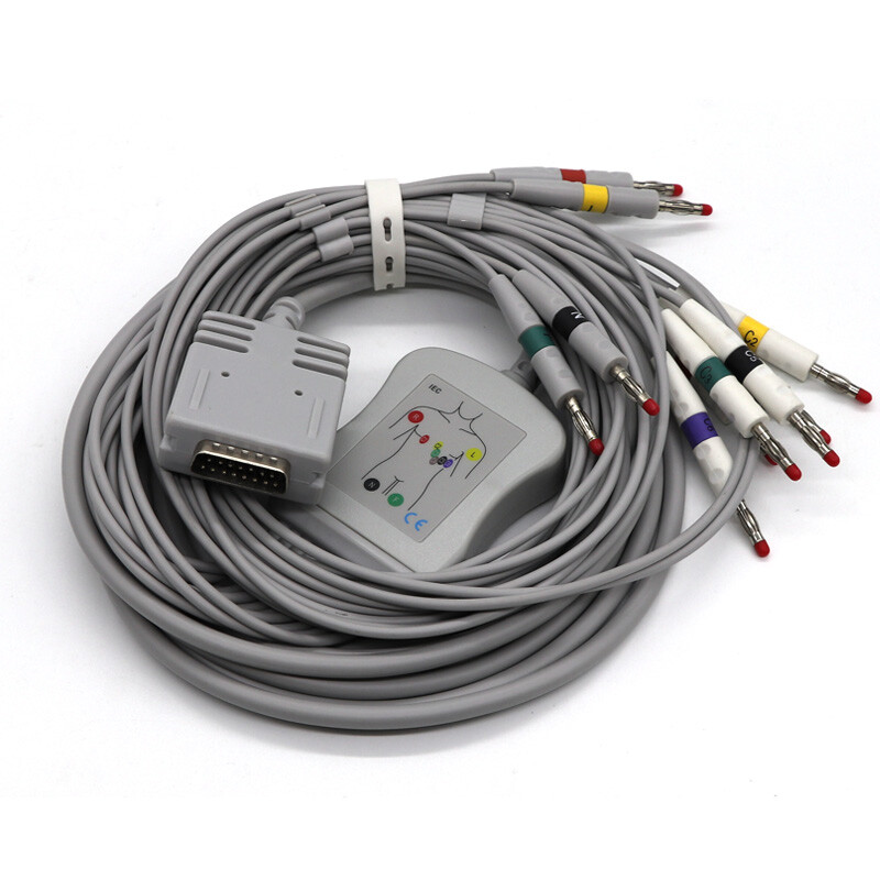 Fit For BURDICK 10Lead ECG/EKG Cable AHA Banana4.0 FDA Approved, EK10 E350 ELITE