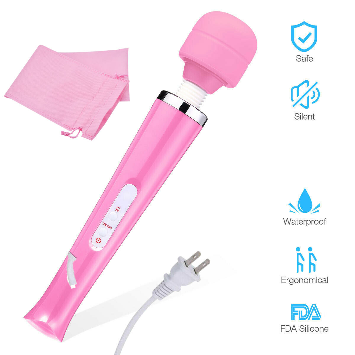 Wired Cord Handheld Massager Vibrating Massage Full Body Therapy Motor 20 Speed