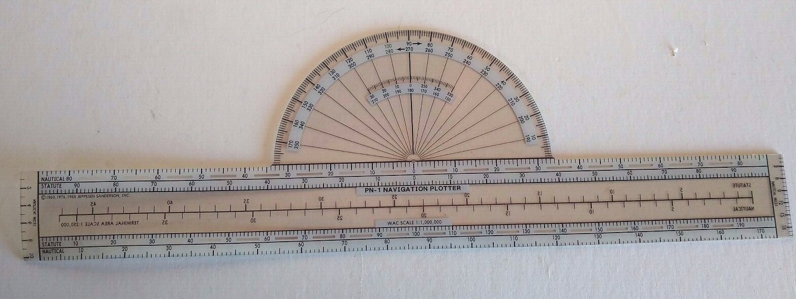 PN-1 Navigation Plotter & Navigation Ruler Cruising Altitude Aviation Jeppesen