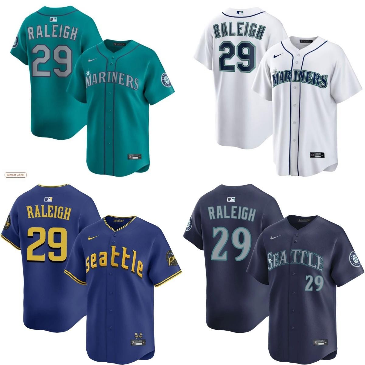 Cal Raleigh Mariners All Stitched Jersey