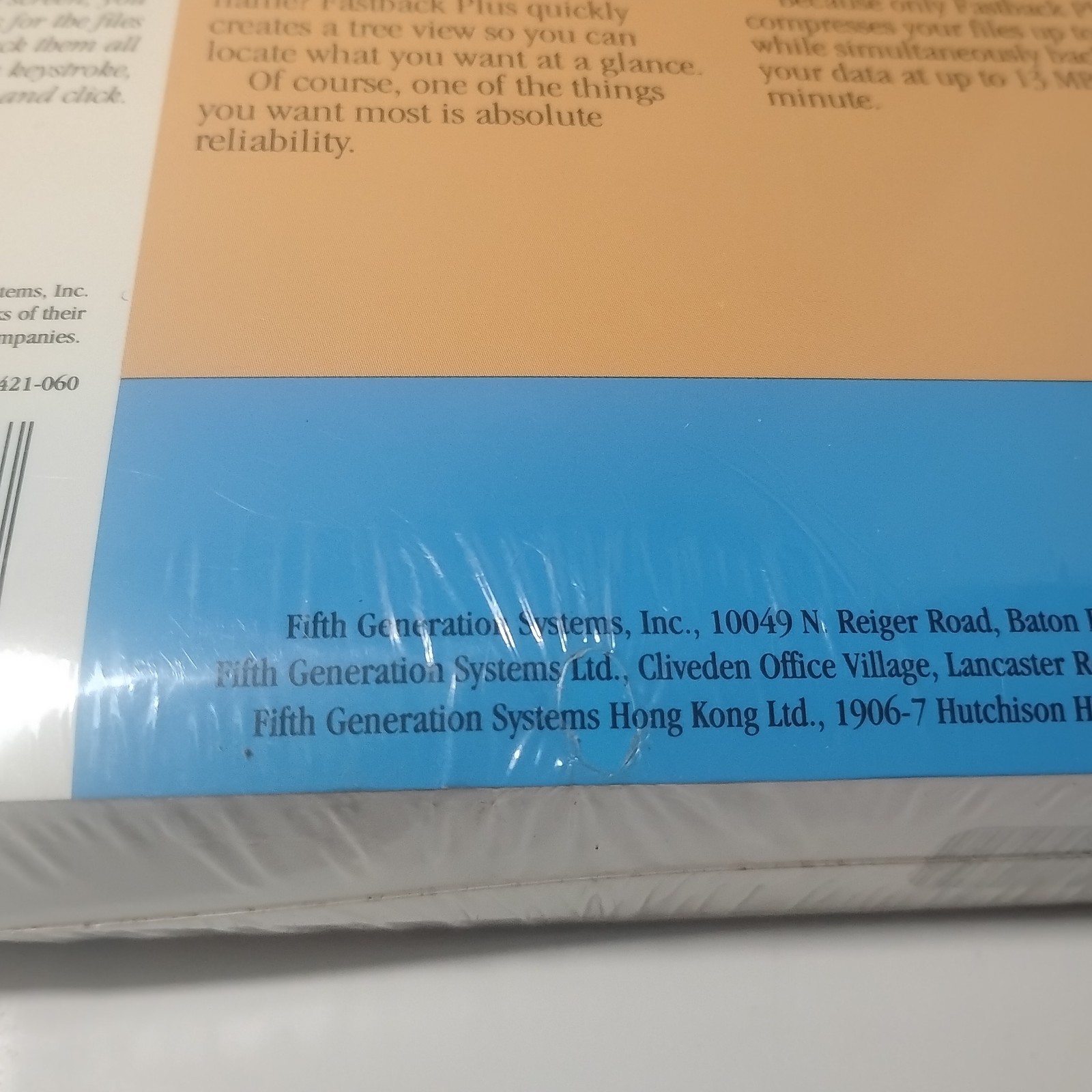 Fastback Plus Version 6.0 DOS Fifth Generation Systems Backup Software SeePhotos