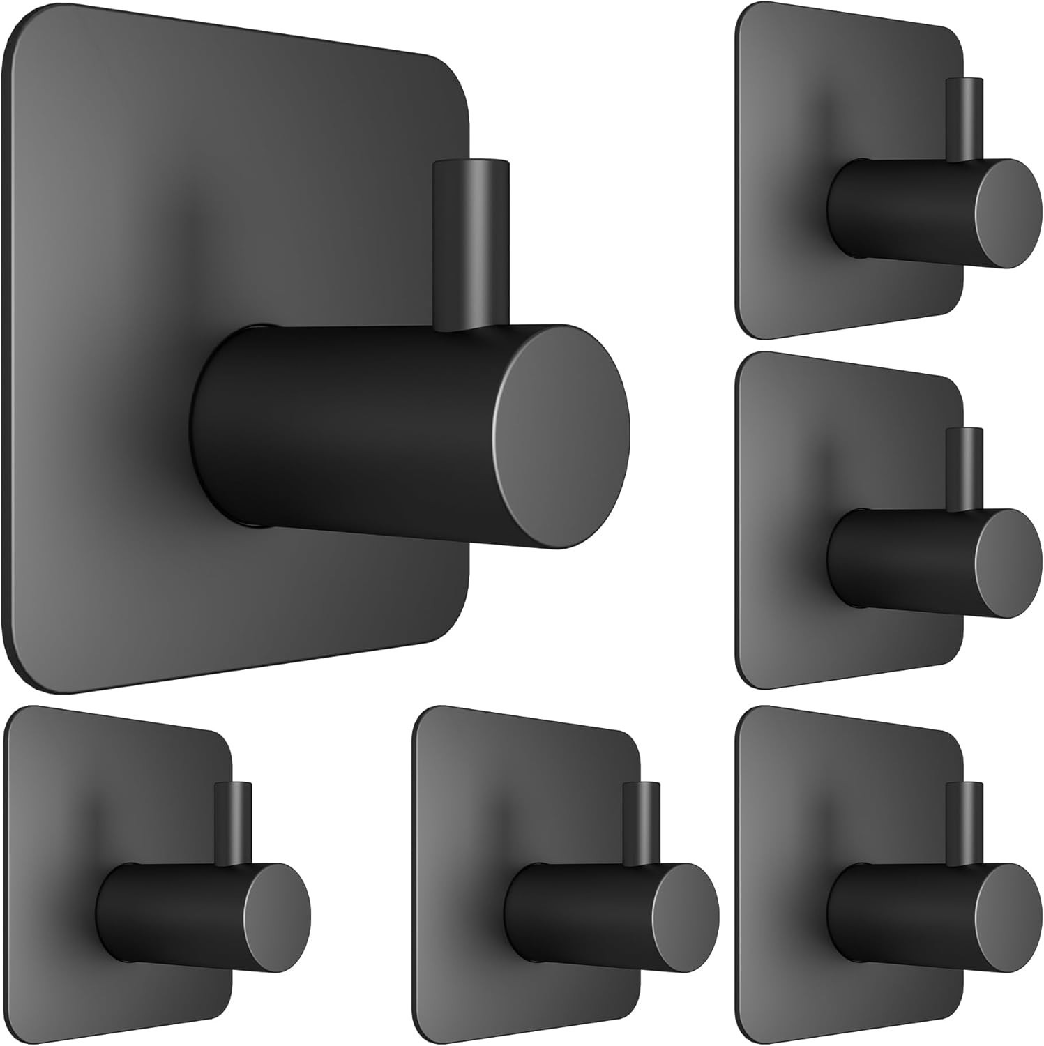 6 Pcs Adhesive Wall Hooks Hanging Waterproof Shower Hooks Heavy Duty Towel Hooks
