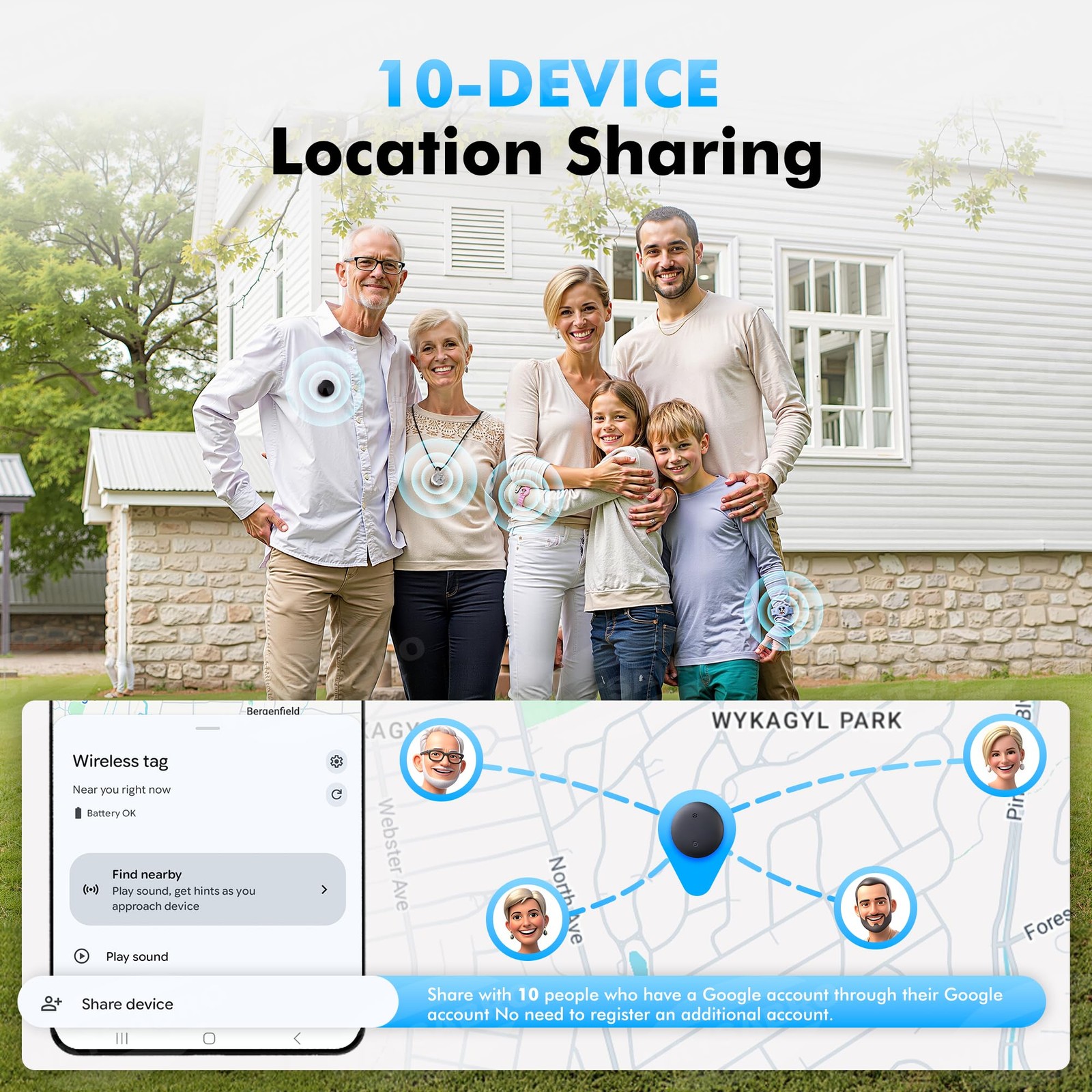 Air Tracker Tags-4 Pack for Android with Case- Bluetooth Item 4 White