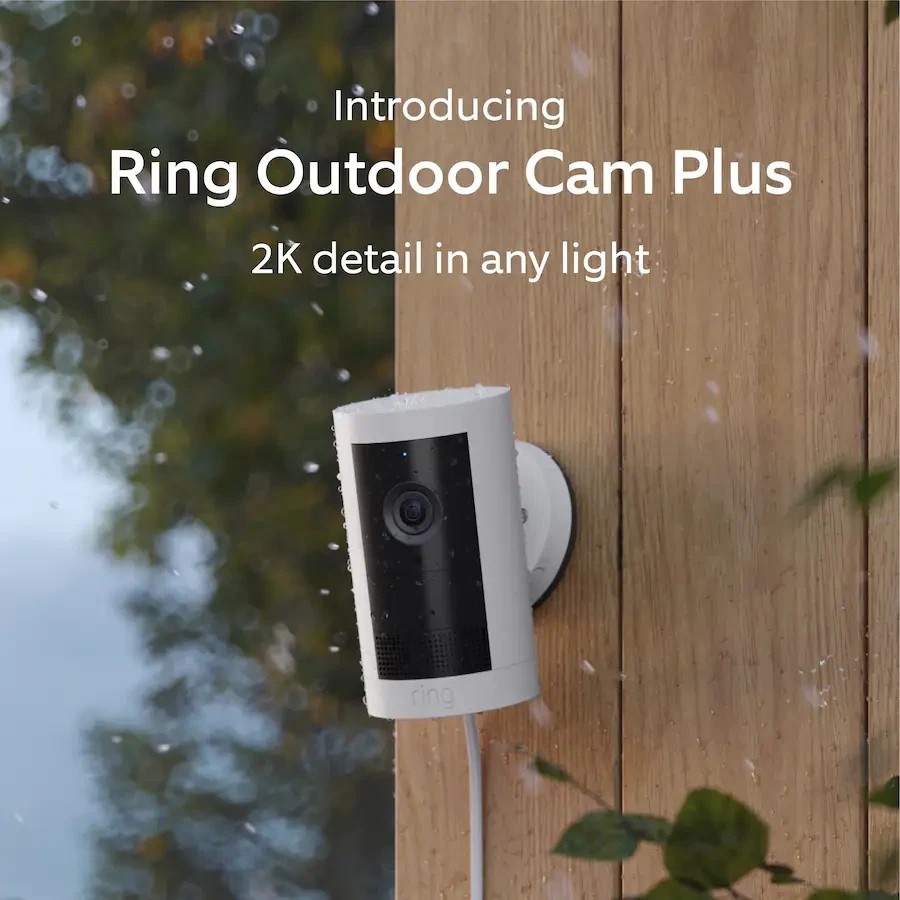 NEW Ring Outdoor Cam Plus (newest 2026 model) Plug-In, 2K Video + Night Vision