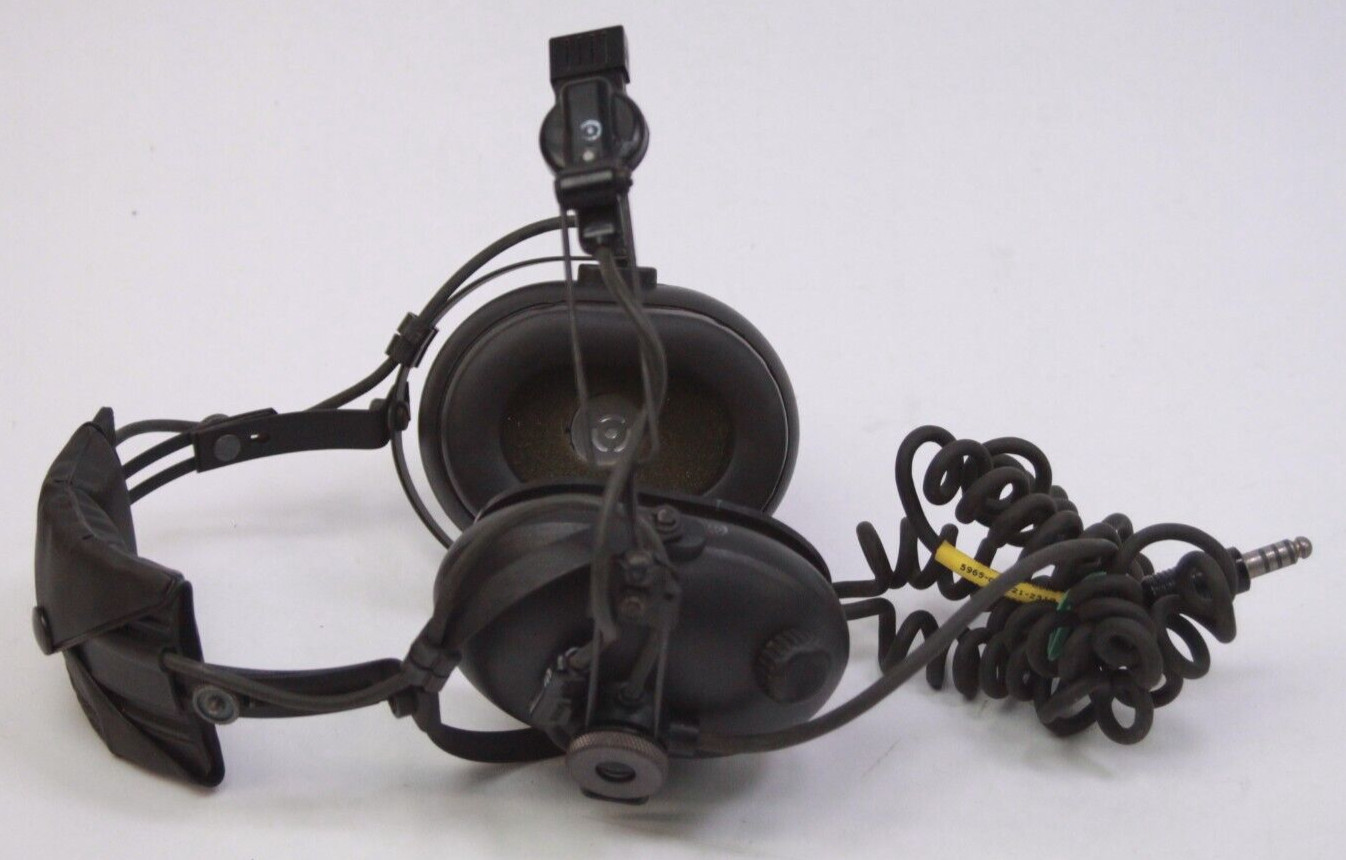 Vintage Military Aviation Adjustable Headset & Microphone M-87 /AIC