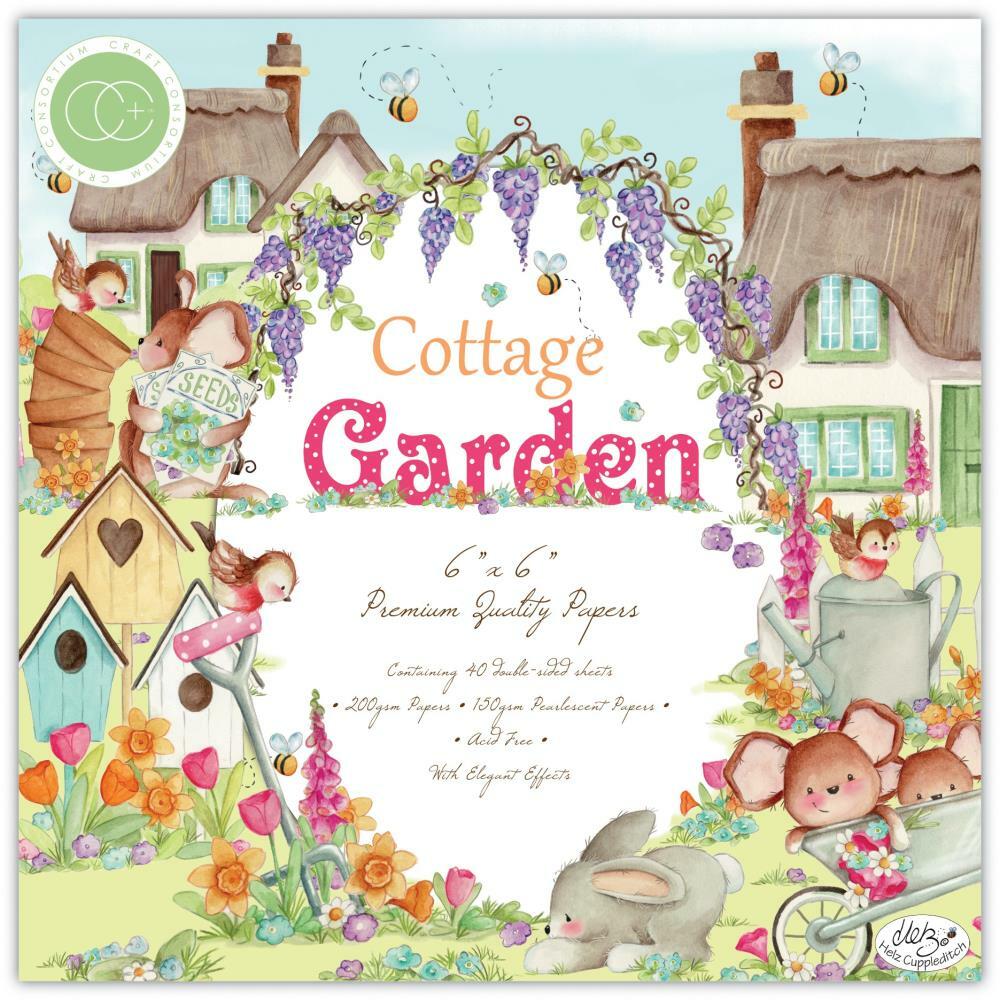 COTTAGE GARDEN 6" x 6" Inch Paper Pad Craft Consortium CCPPAD016B New