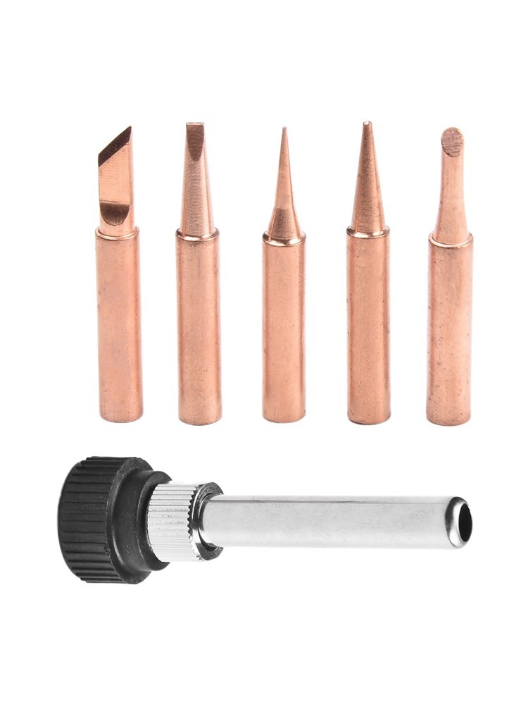 Copper Soldering Iron Tips 6pcs Tips for Various Soldering Applications