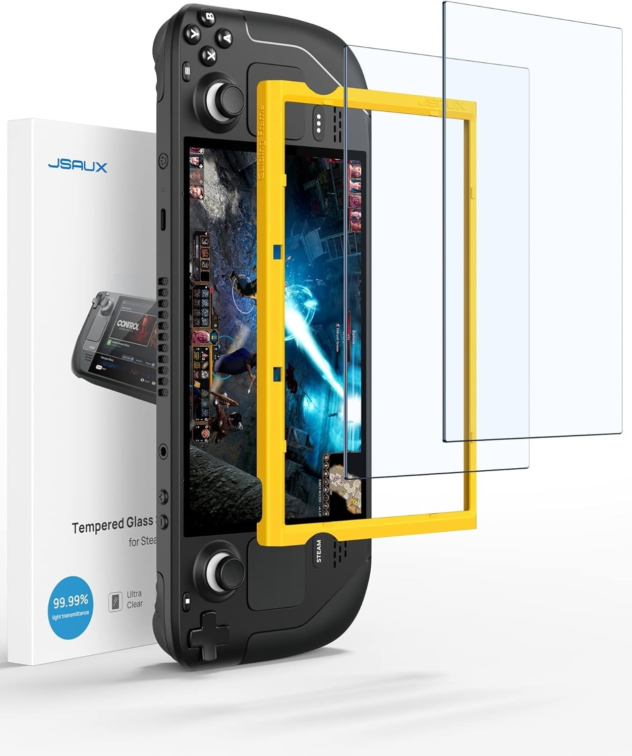 Easy Install 2-Pack Screen Protector for Steam Deck - Scratch Resistant 9H Glass