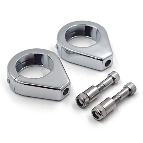 MT299-003-CD Chrome Fork Clamp Turn Signal Clamps Compatible with Harley