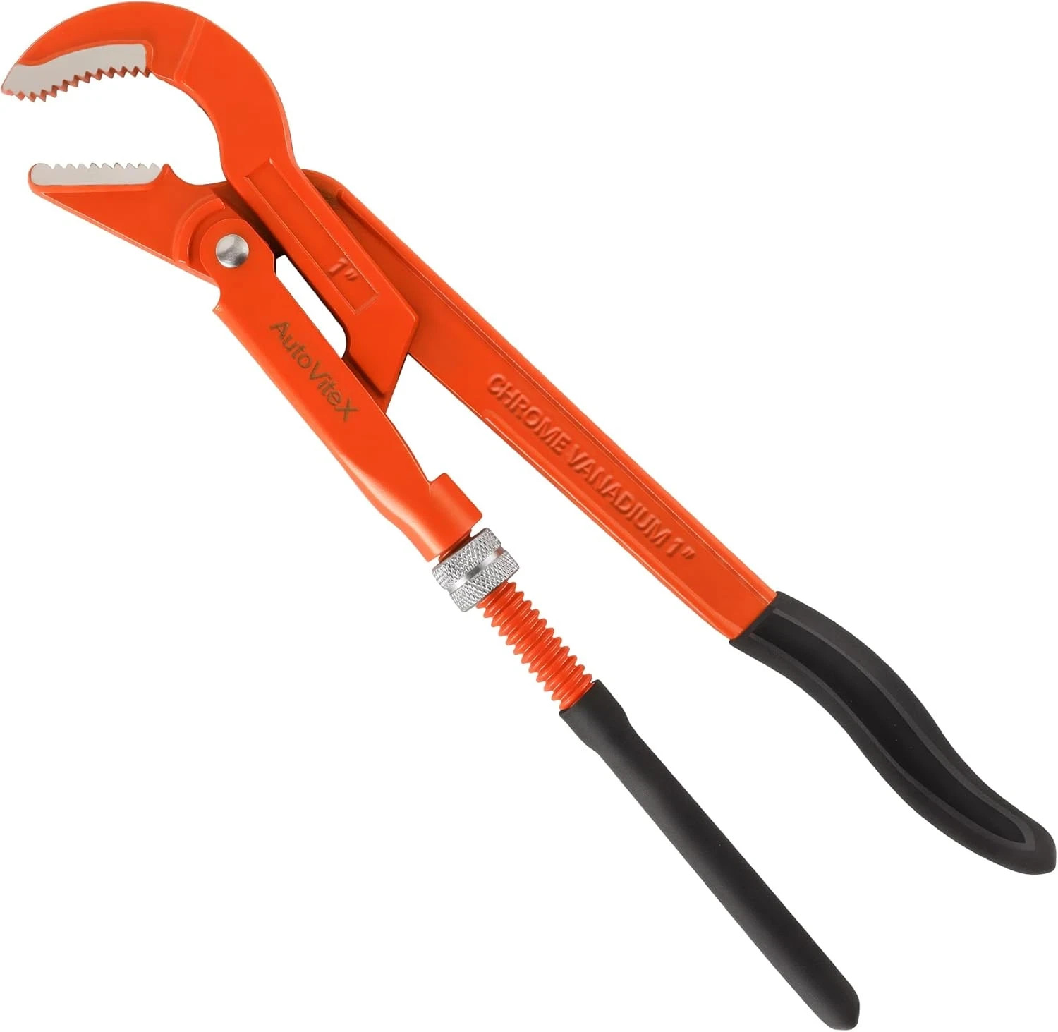 12-Inch Swedish Pipe Wrench, Heavy Duty Adjustable Plumbing Wrench with 45°Angle