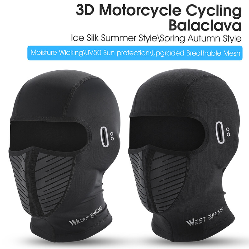 WEST BIKING Cycling Balaclava 3D Face Mask Motorcycle Sports Headgear Cap Black