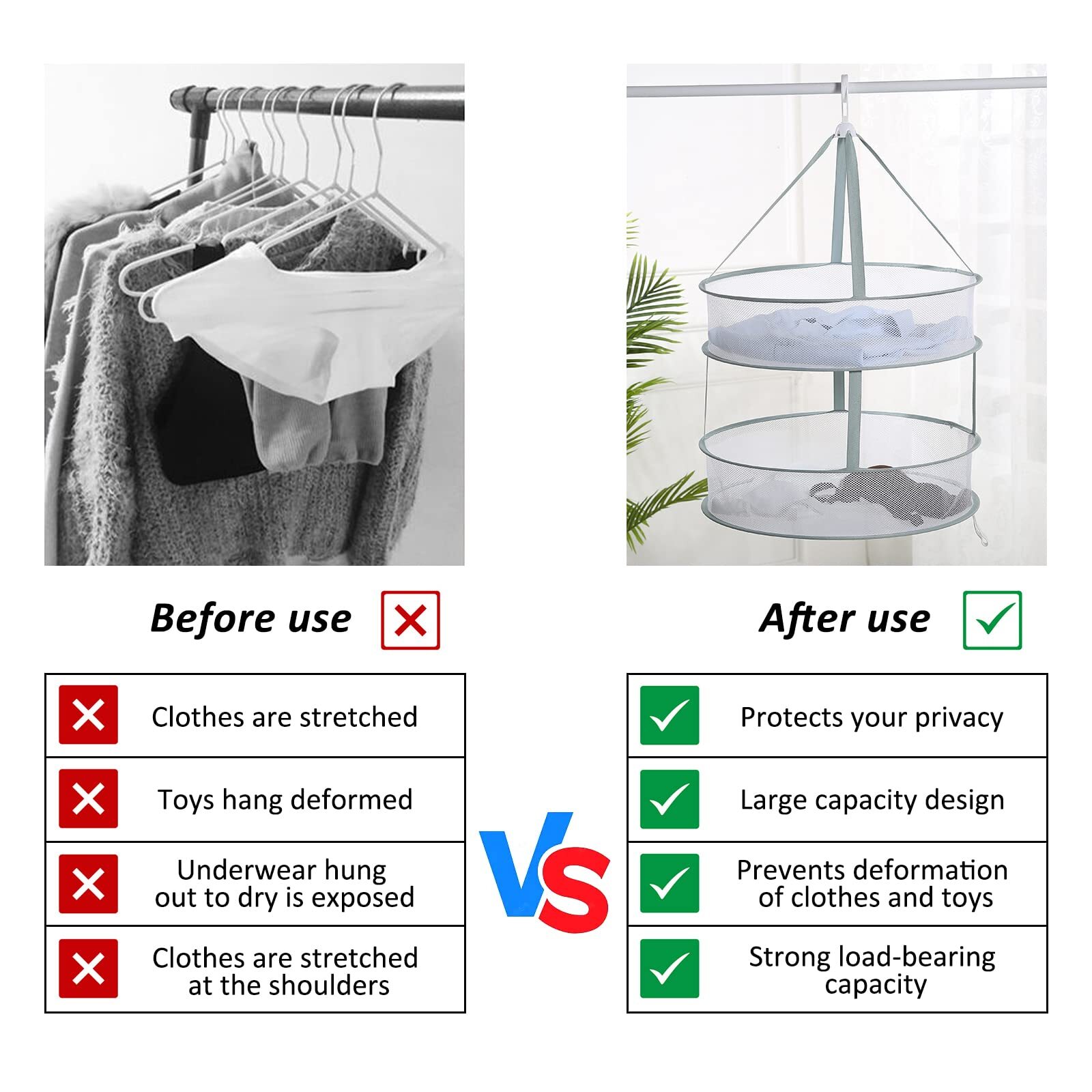 3-Tier Folding Mesh Clothes Dryer Large Sweater Drying Rack for Laundry Use