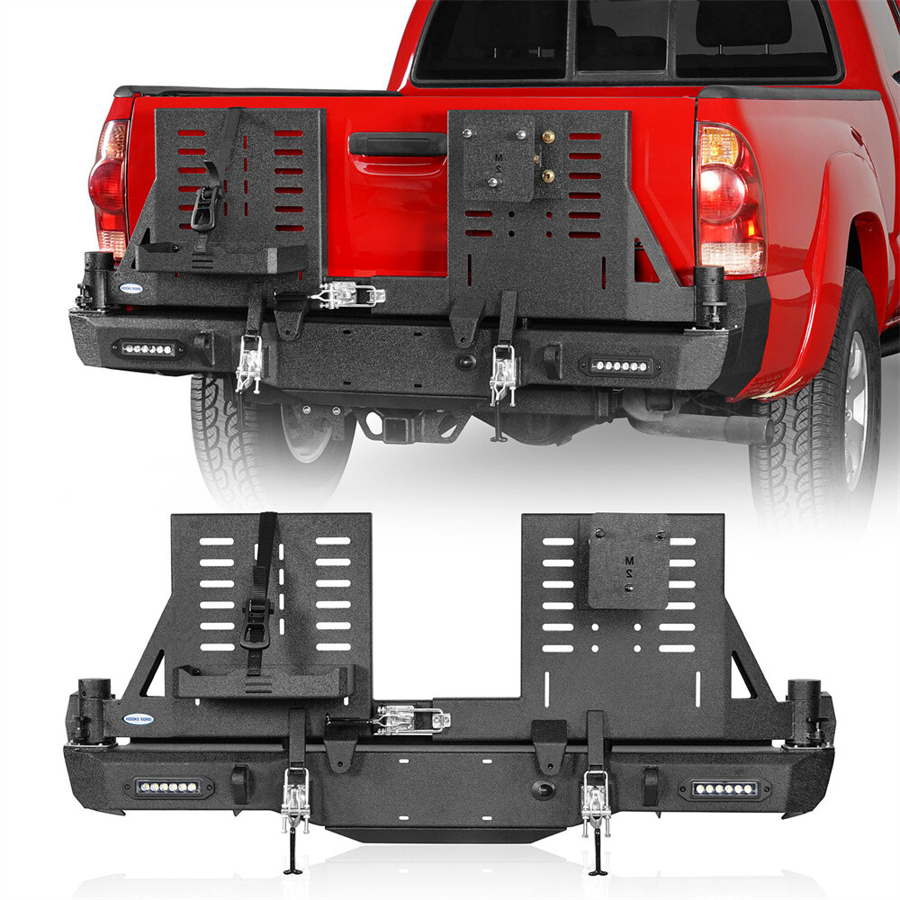 Multifunctional Rear Bumper w/Spare Tire Carrier & Light Fit 05-15 Toyota Tacoma