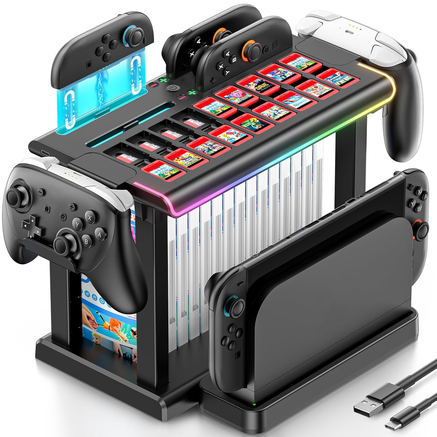 Organizer Station Controller Charging Dock for Switch 2, Storage Accessories