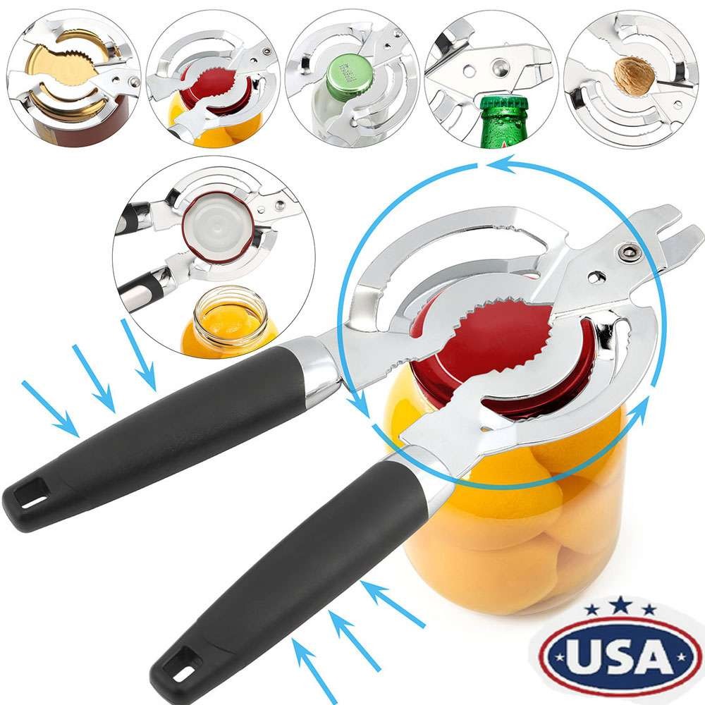 Adjustable Can Opener Jar Lid Bottle Remover Tool Stainless Steel Twist Off Grip